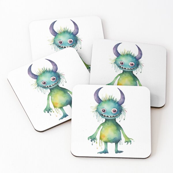 Item preview, Watercolor Friendly Monster 7 designed and sold by FlutterByH.