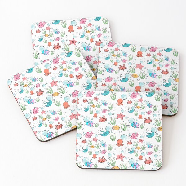 Item preview, Sea creatures pattern, fish and sea animals pattern designed and sold by By The Moon.