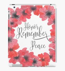 Remembrance Day - Honor, Remember, Peace iPad Case/Skin