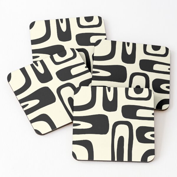 Item preview, patrón de formas irregulares en color negro y beige designed and sold by ArtKar.