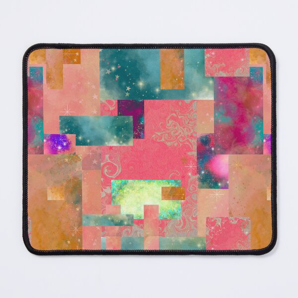 Item preview, Galaxy Scrap Quilt Abstract Art Collage No. 1, Pink Purple Teal designed and sold by Kristi Duggins.