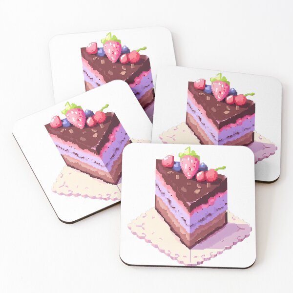 Item preview, Dark Chocolate Strawberry cake slice- Pixel art designed and sold by octoboobs.