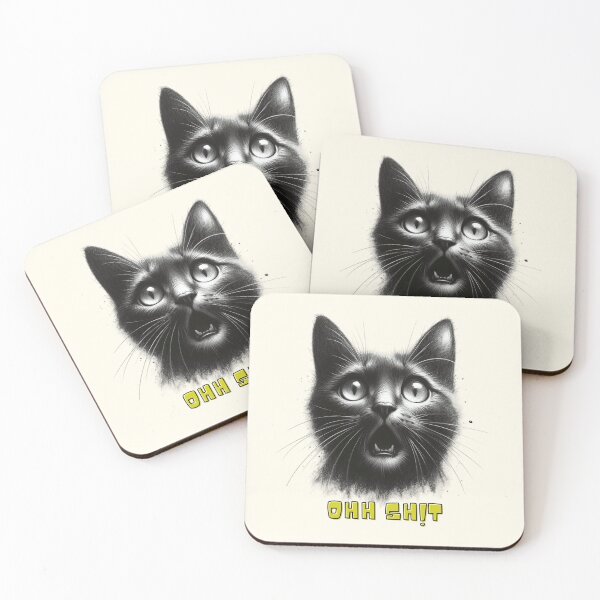 Item preview, Astonished Black Cat Expression Art designed and sold by RuyaFab.