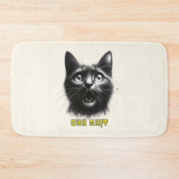 Item preview, Astonished Black Cat Expression Art designed and sold by RuyaFab.