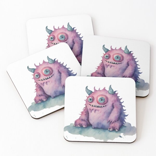 Item preview, Watercolor Friendly Monster 8 designed and sold by FlutterByH.
