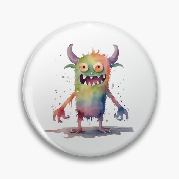 Item preview, Watercolor Friendly Monster 9 designed and sold by FlutterByH.