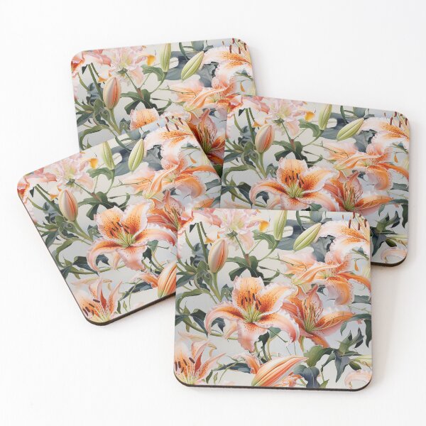 Item preview, Lily Tile 30: Trumpets of Purity in Pastel Dreams, Dew Kissed by Fragrance designed and sold by TheBrainArt.