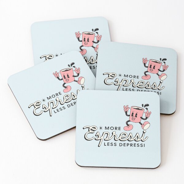 Item preview, More espressi, less depressi | Cute retro coffee mug mascot espresso coffee lover  designed and sold by marni graphics.