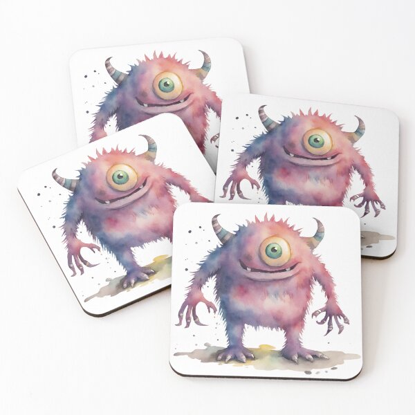 Item preview, Watercolor Friendly Monster 10 designed and sold by FlutterByH.
