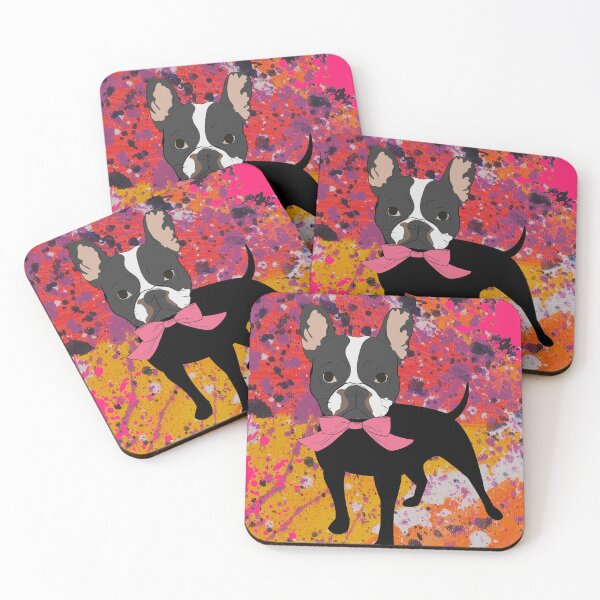 Item preview, Pitbull in pink bow abstract designed and sold by GasconyPassion.