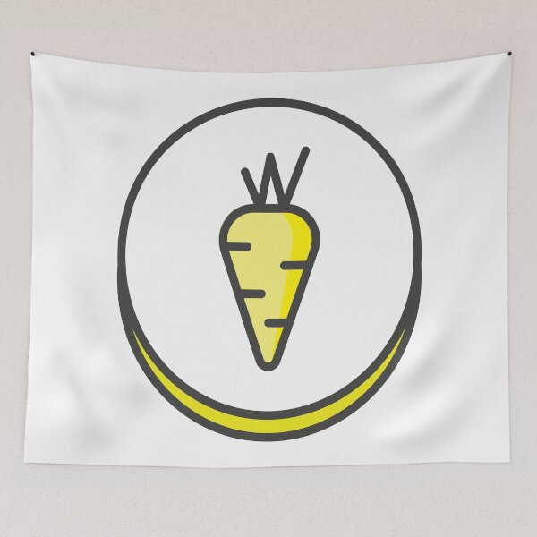 Aperçu de l'œuvre Emblème du logo carotte jaune Foodietoon créée et vendue par ProjectX23.