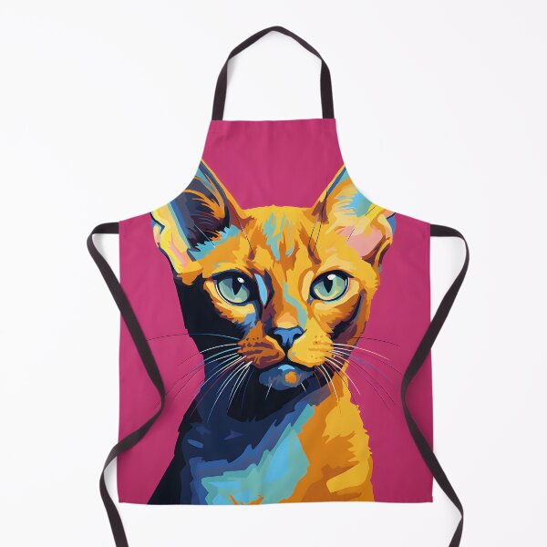 Item preview, Abyssinian cat portrait art. animal colorful. Animal throw pillow. designed and sold by formform.