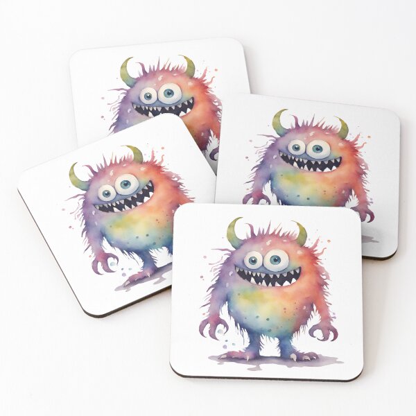 Item preview, Watercolor Friendly Monster 12 designed and sold by FlutterByH.