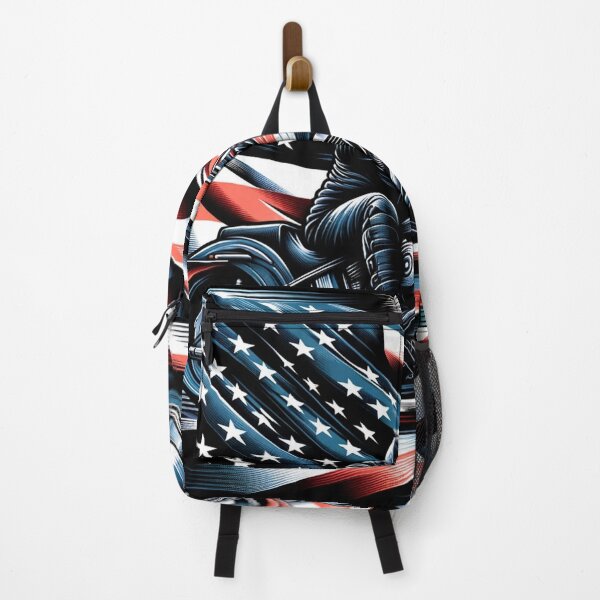 Item preview, American rider an a chopper with American flag designed and sold by Red, White & Blue Glory.
