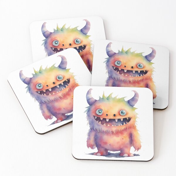 Item preview, Watercolor Friendly Monster 13 designed and sold by FlutterByH.