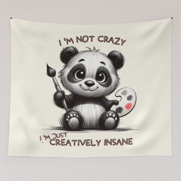 Item preview, Artistic Panda Painter Humor Illustration designed and sold by RuyaFab.