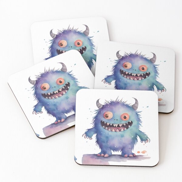Item preview, Watercolor Friendly Monster 14 designed and sold by FlutterByH.