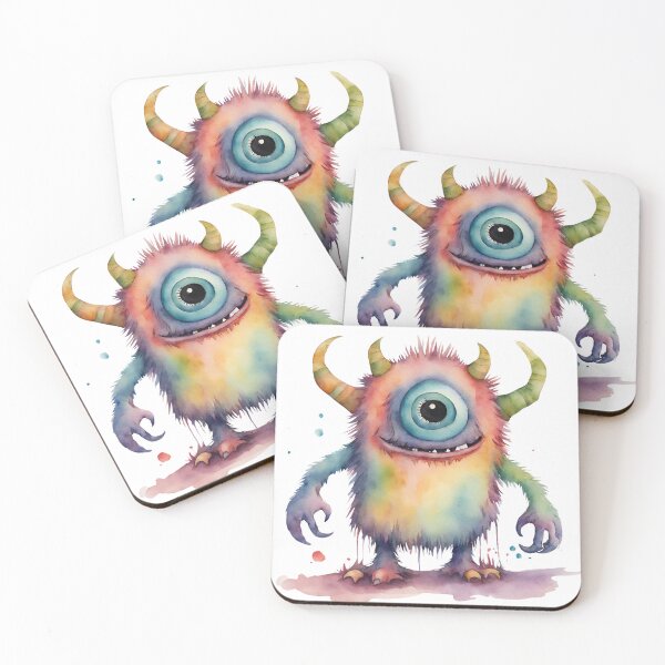 Item preview, Watercolor Friendly Monster 15 designed and sold by FlutterByH.