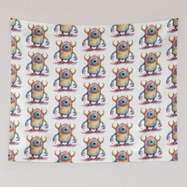 Item preview, Watercolor Friendly Monster 15 designed and sold by FlutterByH.