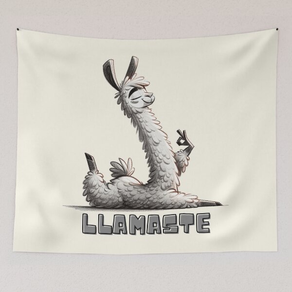 Item preview, Zen Llama Meditation Illustration designed and sold by RuyaFab.