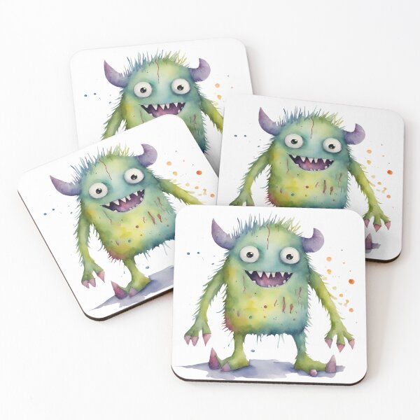 Item preview, Watercolor Friendly Monster 16 designed and sold by FlutterByH.