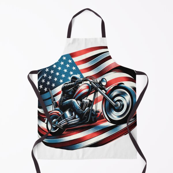 Item preview, American rider an a chopper with American flag designed and sold by Red, White & Blue Glory.