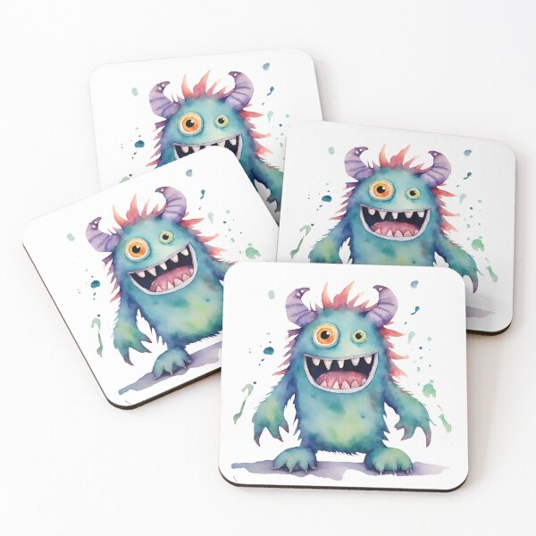 Item preview, Watercolor Friendly Monster 18 designed and sold by FlutterByH.