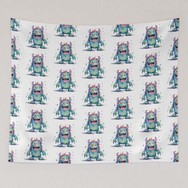 Item preview, Watercolor Friendly Monster 18 designed and sold by FlutterByH.