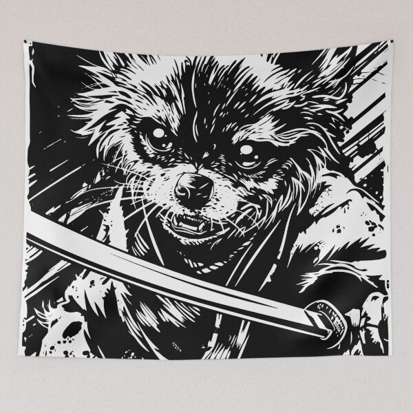 Item preview, Feudal Pomeranian Samurai Dog, Pomeranian Samurai, Ominous Looking Samurai Dog Warrior designed and sold by PrintShangri-La.