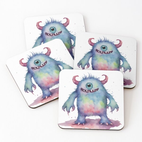 Item preview, Watercolor Friendly Monster 19 designed and sold by FlutterByH.
