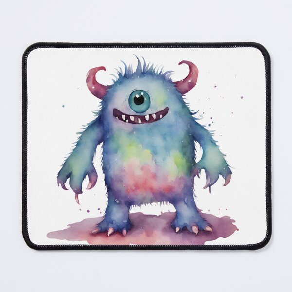 Item preview, Watercolor Friendly Monster 19 designed and sold by FlutterByH.