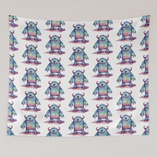 Item preview, Watercolor Friendly Monster 19 designed and sold by FlutterByH.
