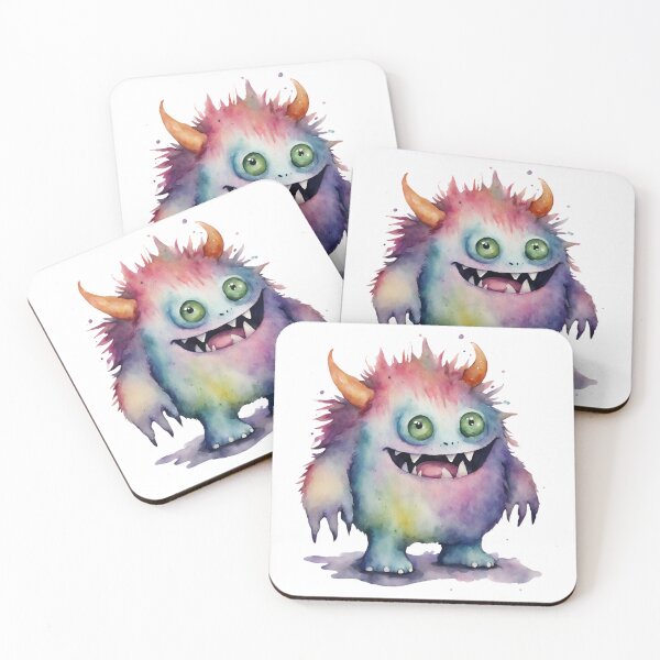Item preview, Watercolor Friendly Monster 20 designed and sold by FlutterByH.
