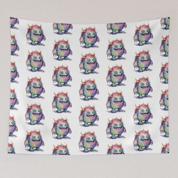 Item preview, Watercolor Friendly Monster 20 designed and sold by FlutterByH.