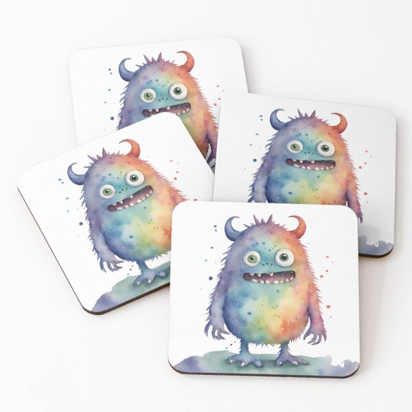 Item preview, Watercolor Friendly Monster 21 designed and sold by FlutterByH.