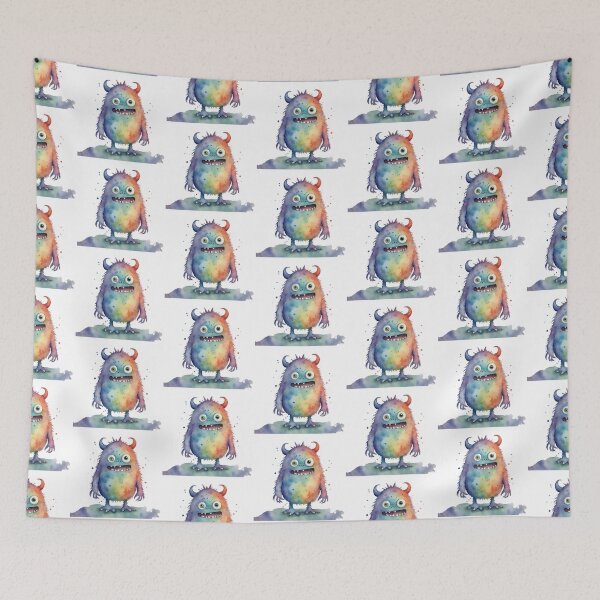 Item preview, Watercolor Friendly Monster 21 designed and sold by FlutterByH.