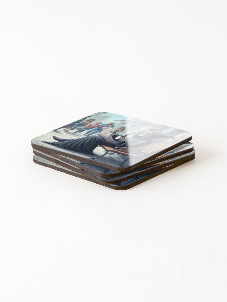 Thumbnail 4 of 5, Coasters (Set of 4), Death before work designed and sold by RKWSHOP.