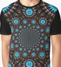Blue Starburst Pattern Graphic T-Shirt