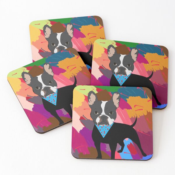 Item preview, Pitbull in blue spotty bandana designed and sold by GasconyPassion.