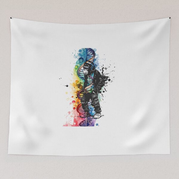 Item preview, One-of-a-kind DNA Groove Cheeky Chimpanzee  designed and sold by fluidwatercolor.