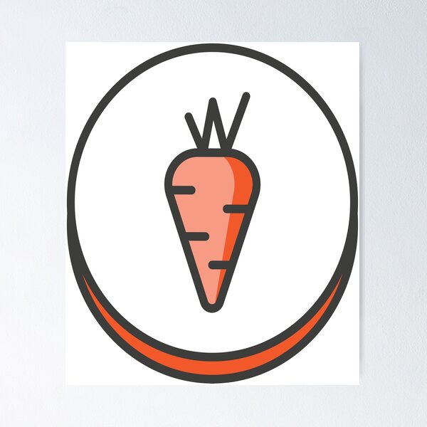 Item preview, Orange Carrot Logo Emblem Foodietoon designed and sold by ProjectX23.
