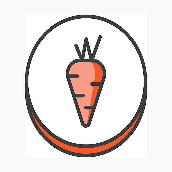Item preview, Orange Carrot Logo Emblem Foodietoon designed and sold by ProjectX23.