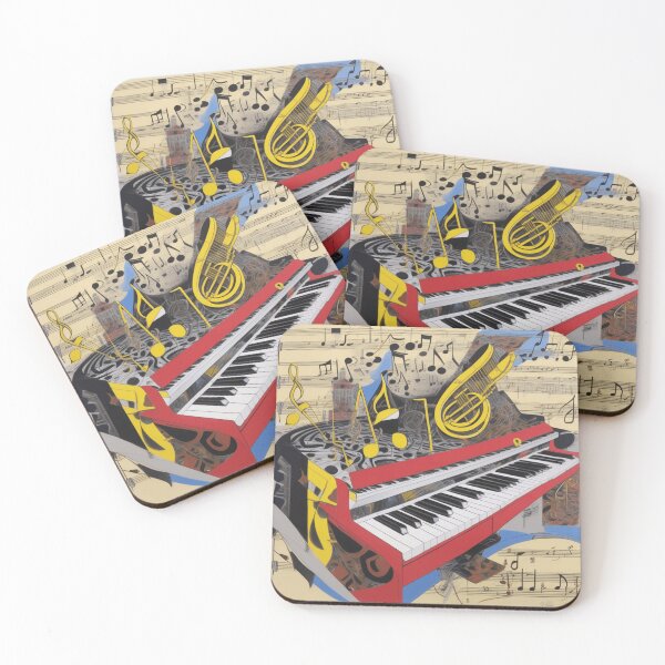 Item preview, An abstract looking keyboard and musical symbols designed and sold by MusicalArtisty.