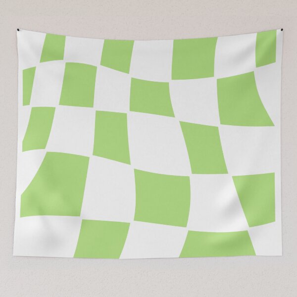 Item preview, patrón de cuadrados irregulares color verde lima y blanco designed and sold by ArtKar.