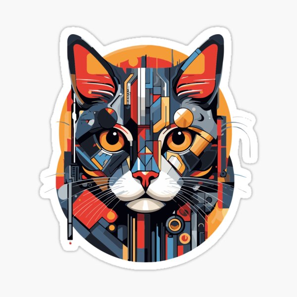 Item preview, Abstract Cubist Cat Face designed and sold by FrogganD.