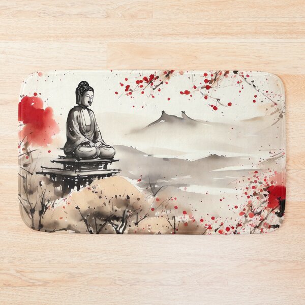 Item preview, Buddha statue on wooden support designed and sold by Pixeledfox.