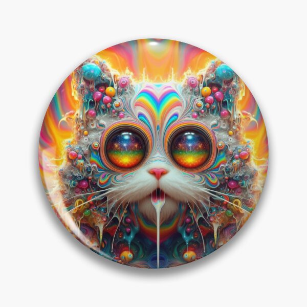 Item preview, Psychedelic drooling rainbow cat      designed and sold by juss22.