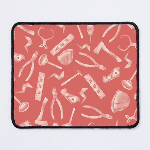 Item preview, Peach Pink Watercolor Tradesman Construction Tools Pattern designed and sold by TheTradesStore.