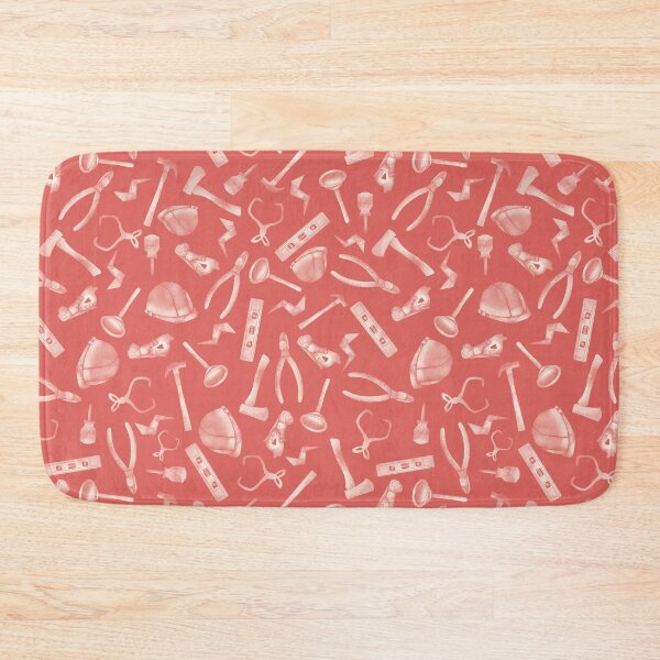 Item preview, Peach Pink Watercolor Tradesman Construction Tools Pattern designed and sold by TheTradesStore.