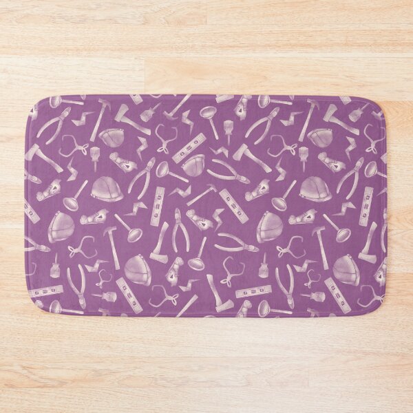 Item preview, Purple Watercolor Tradesman Construction Tools Pattern designed and sold by TheTradesStore.